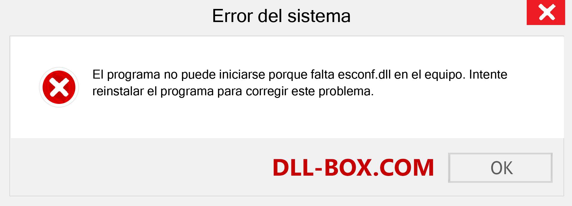 ¿Falta el archivo esconf.dll ?. Descargar para Windows 7, 8, 10 - Corregir esconf dll Missing Error en Windows, fotos, imágenes